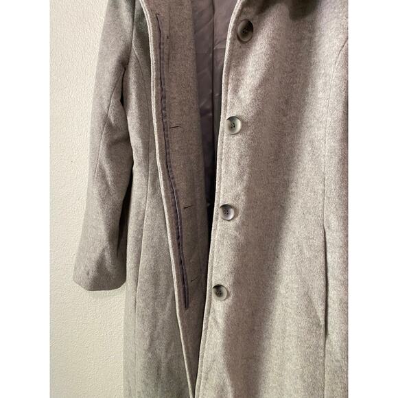 NWOT Cole Haan Women's Minimal Wool Blend Car Coat US 2 Light Gray Long Winter - Picture 11 of 13